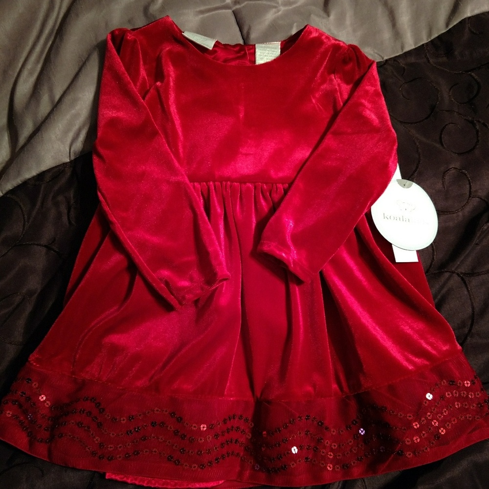 Koala Kids long sleeve velvet and sequin dress